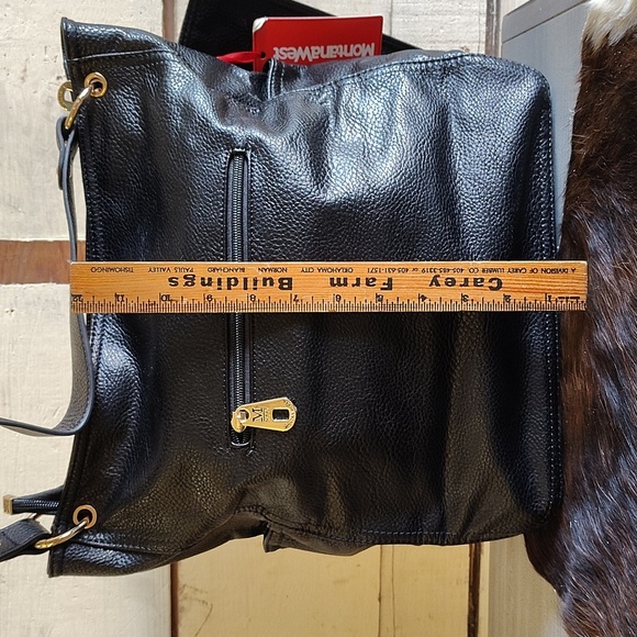 Montana West PU pebble leather black hobo bag with extra zip pouch - Picture 5 of 11